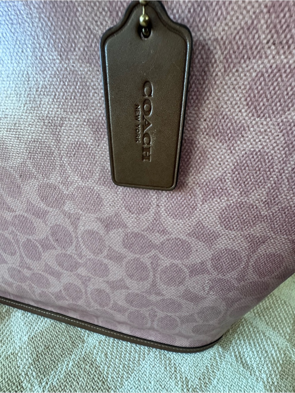 Coach Pink Signature Taxi Tote with Matching Pouch / Pink Sable - Picture 6 of 8